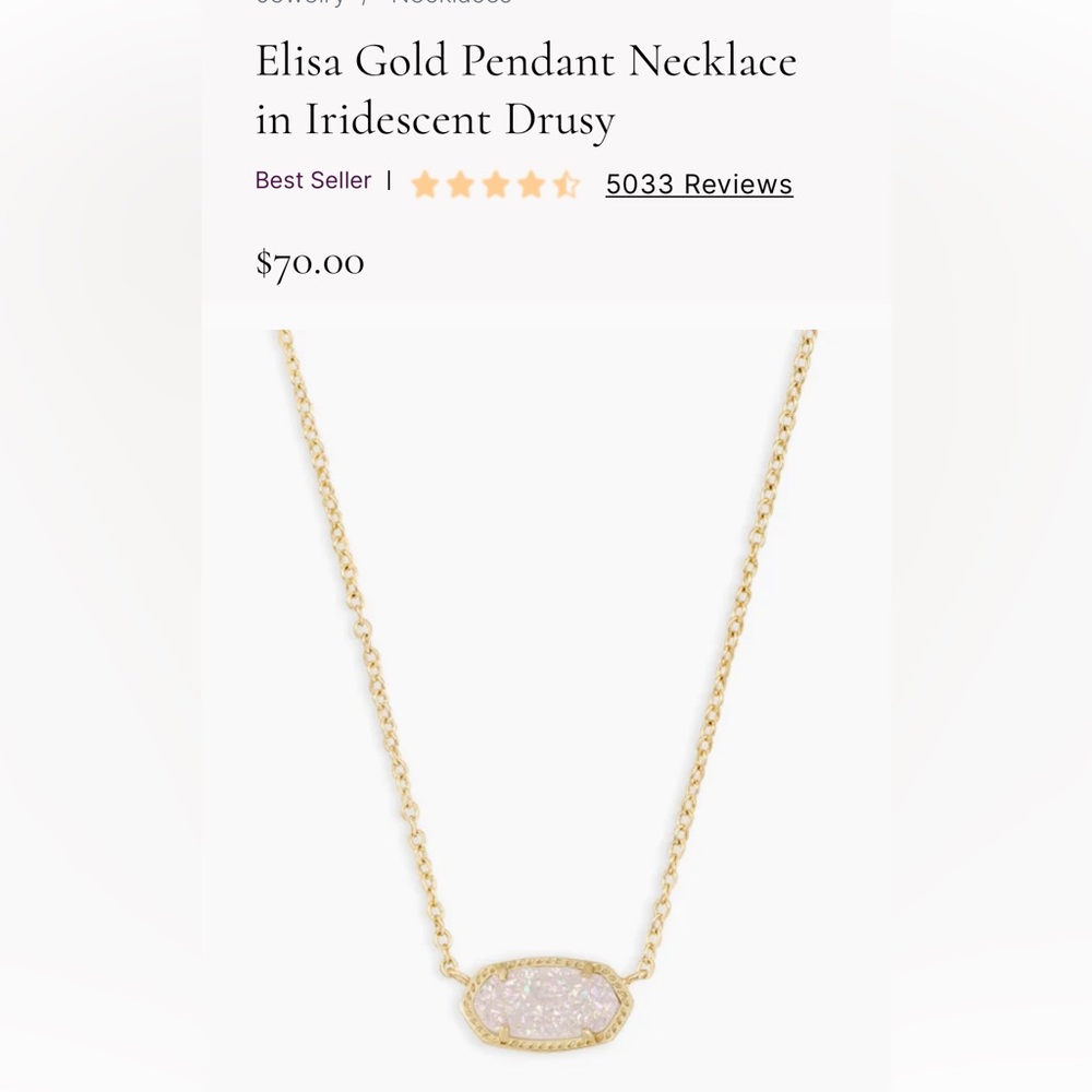 Kendra Scott Elisa Gold Pendant Necklace
